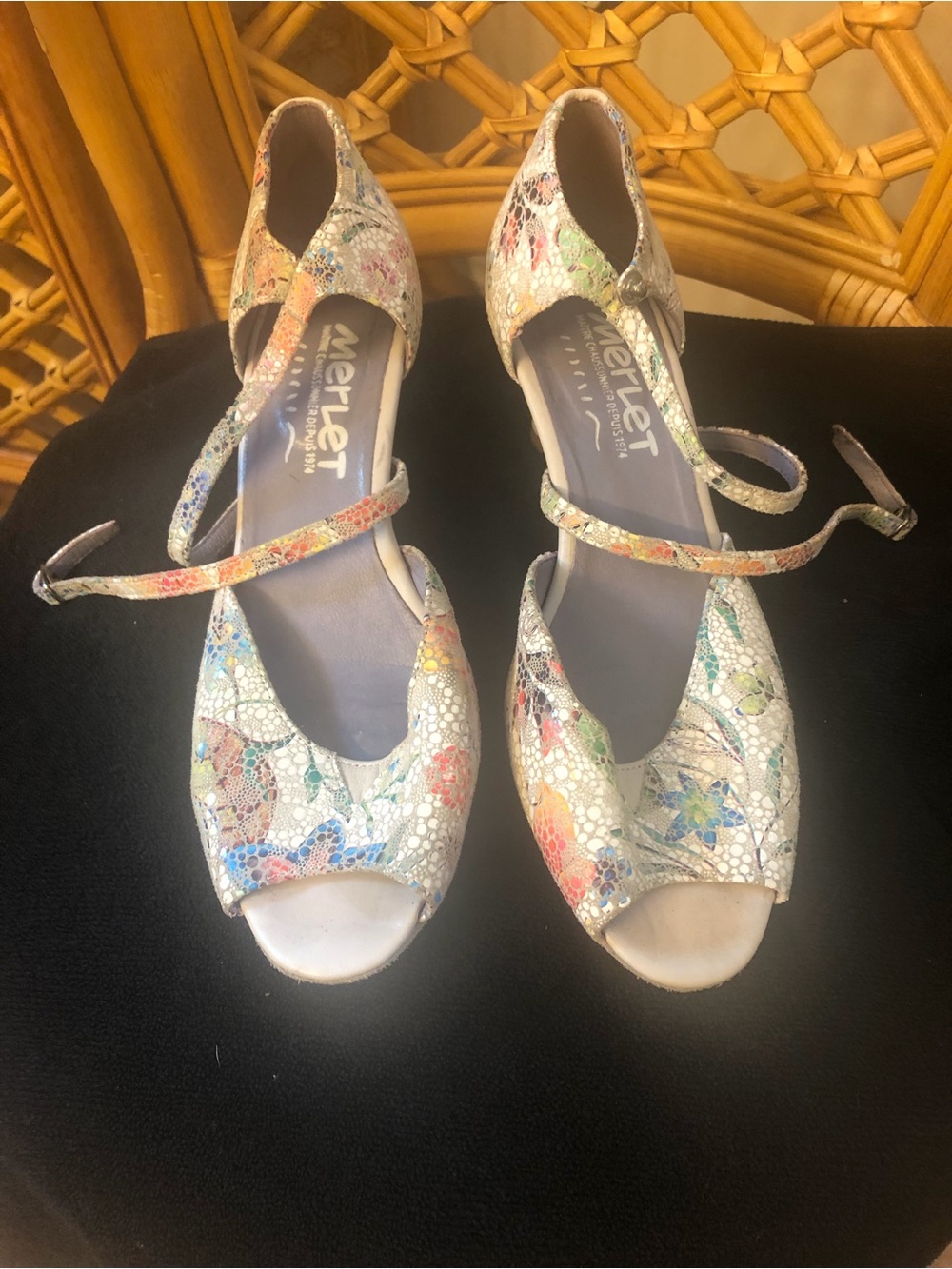 Floral Multi-Color Women's Peep-Toe Heels